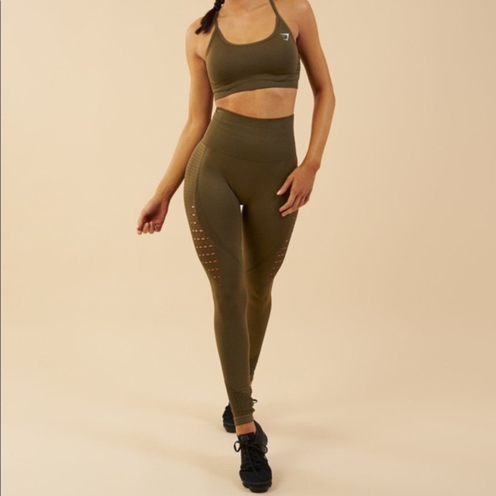 Gymshark Energy Seamless Leggings Olive Green